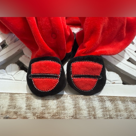Absorba Red Velvet Kids Footie w/ Bow. Infant Size 9 Months. - Picture 2 of 6
